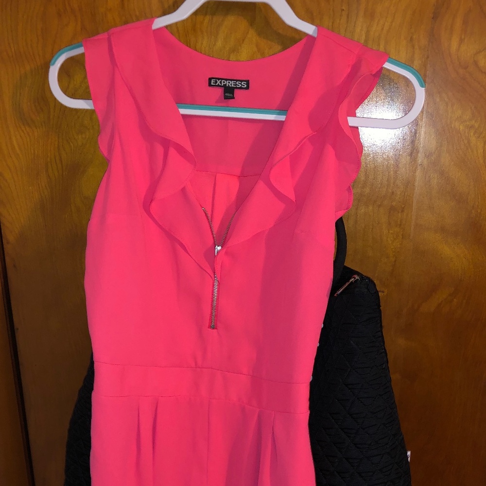 Express Pink Romper Lined Ruffle (Size 0)